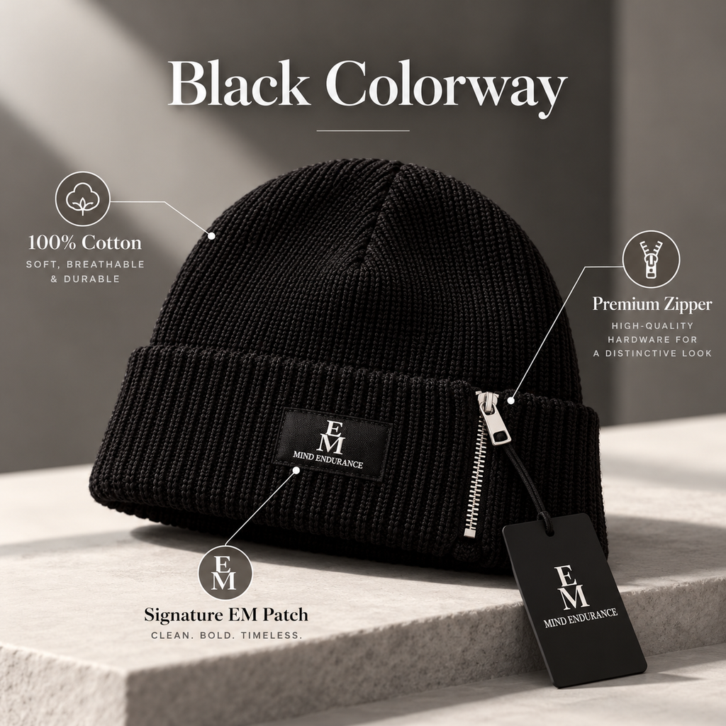 Mind Endurance | Signature Cotton Zipper Beanie